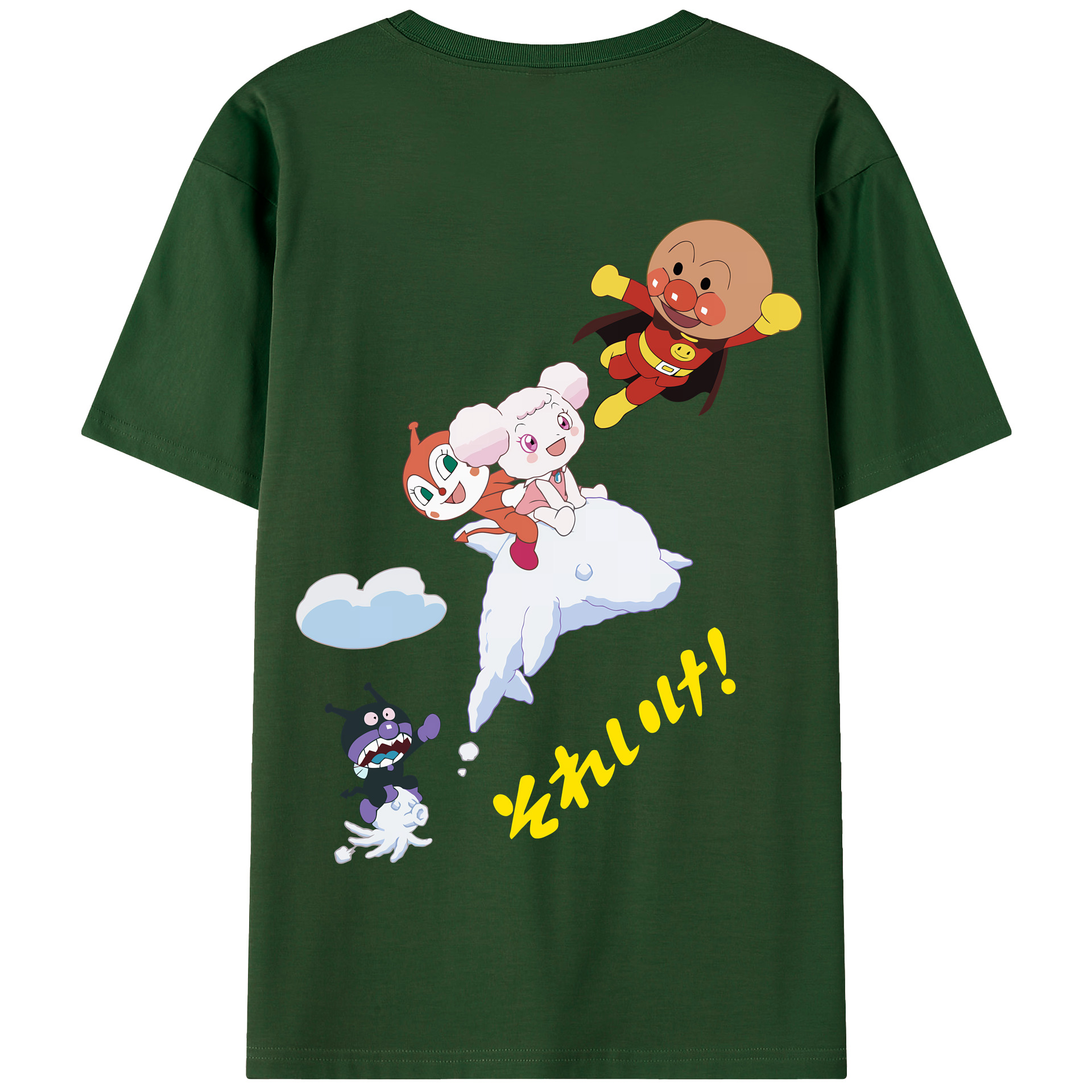 （画像用） アンパンマン Anpanman 綿100％半袖Tシャツ（背面プリント）